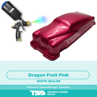 Dragon Fruit Pink Pre-Sprayed Speedshape Paint Sample (White Ground Coat) - The Spray Source - Tamco Paint