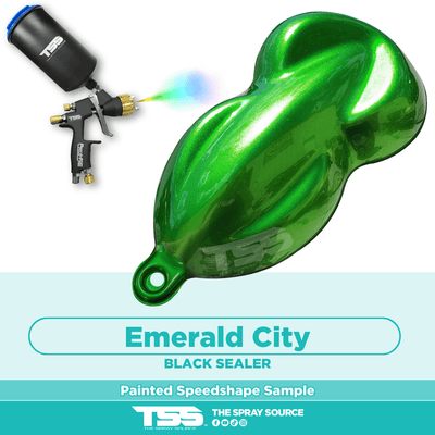 Emerald City Candy Pearl Pre-Sprayed Speedshape Paint Sample (Black Ground Coat) - The Spray Source - Tamco Paint