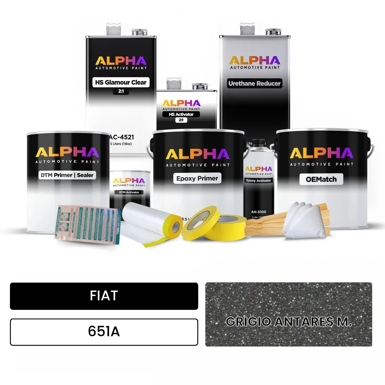 FIAT GRIGIO ANTARES M. 651A OEMatch Vehicle Paint Kit