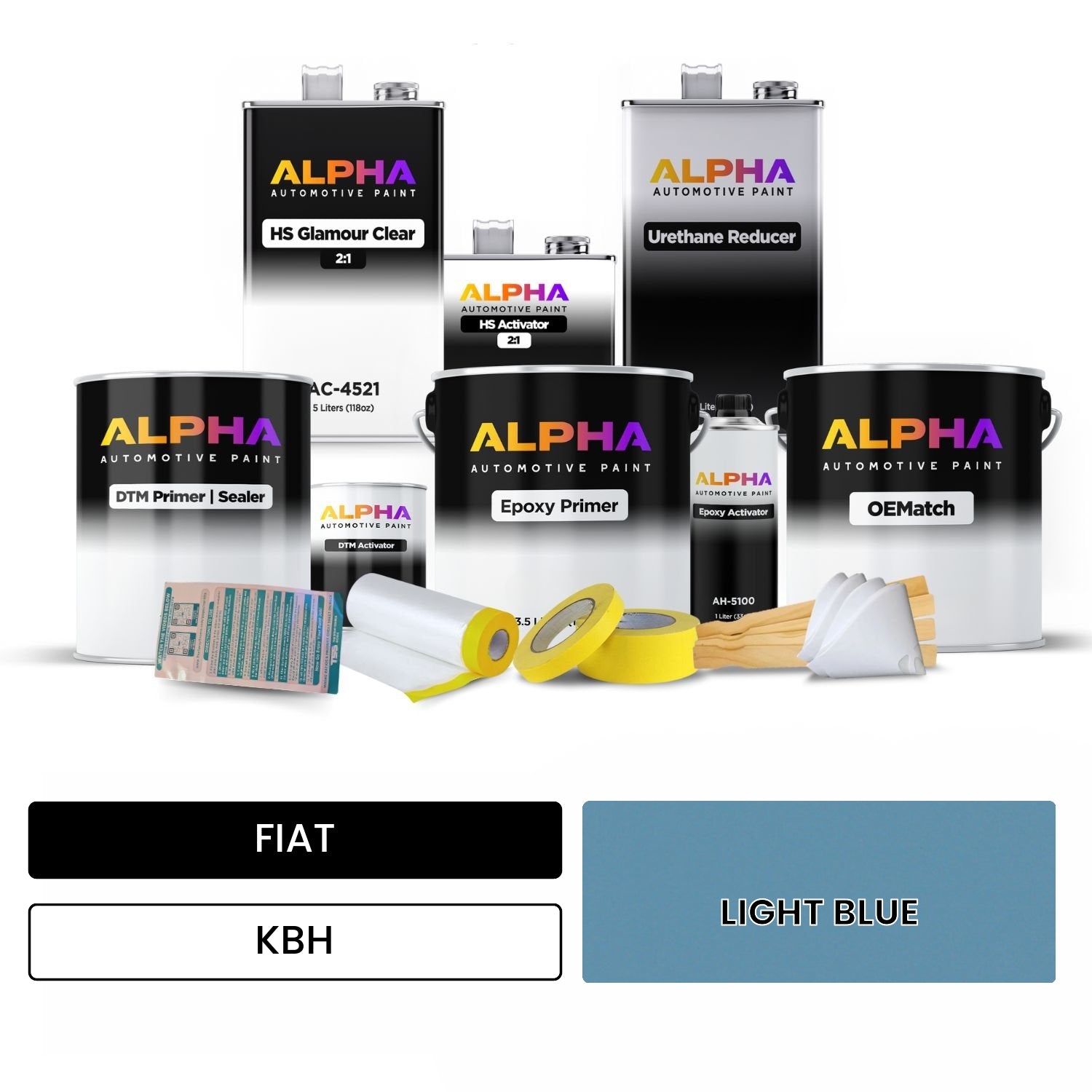 FIAT LIGHT BLUE KBH OEMatch Vehicle Paint Kit