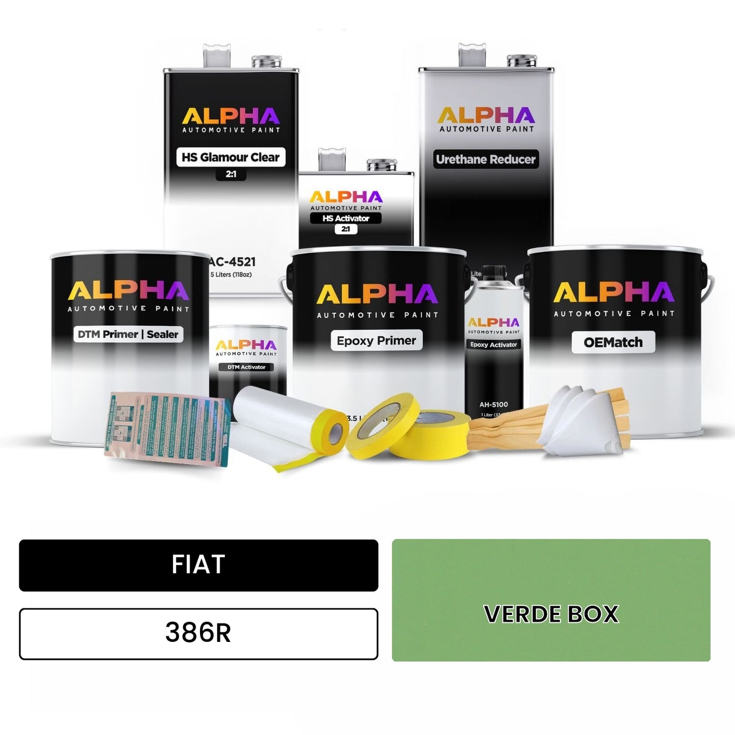 FIAT VERDE BOX 386R OEMatch Vehicle Paint Kit