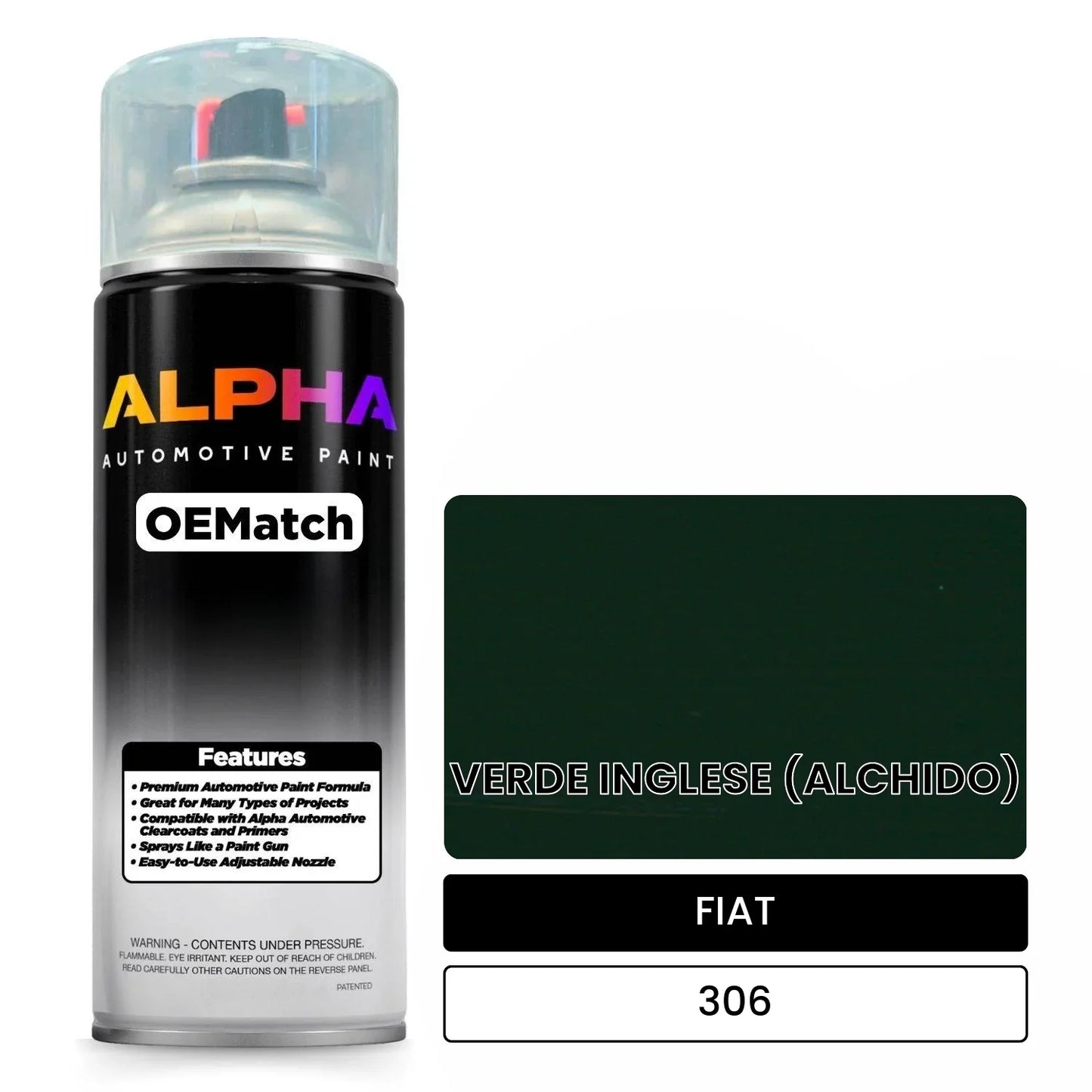 FIAT VERDE INGLESE (ALCHIDO) 306 OEMatch Spraycan