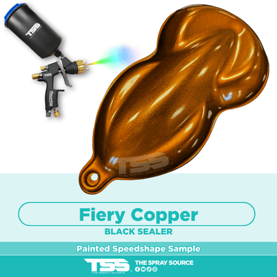 Fiery Copper Pre-Sprayed Speedshape Paint Sample (Black Ground Coat) - The Spray Source - Alpha Pigments