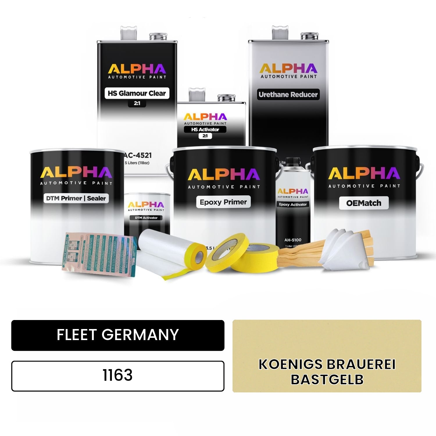 FLEET GERMANY KOENIGS BRAUEREI BASTGELB 1163 OEMatch Vehicle Paint Kit