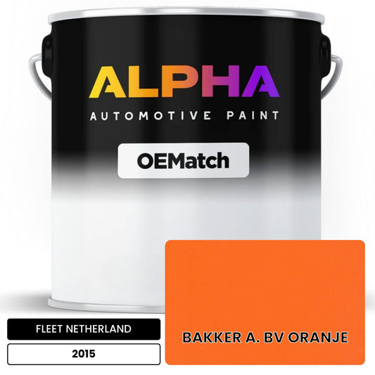FLEET NETHERLAND BAKKER A. BV ORANJE 2015 OEMatch Basecoat