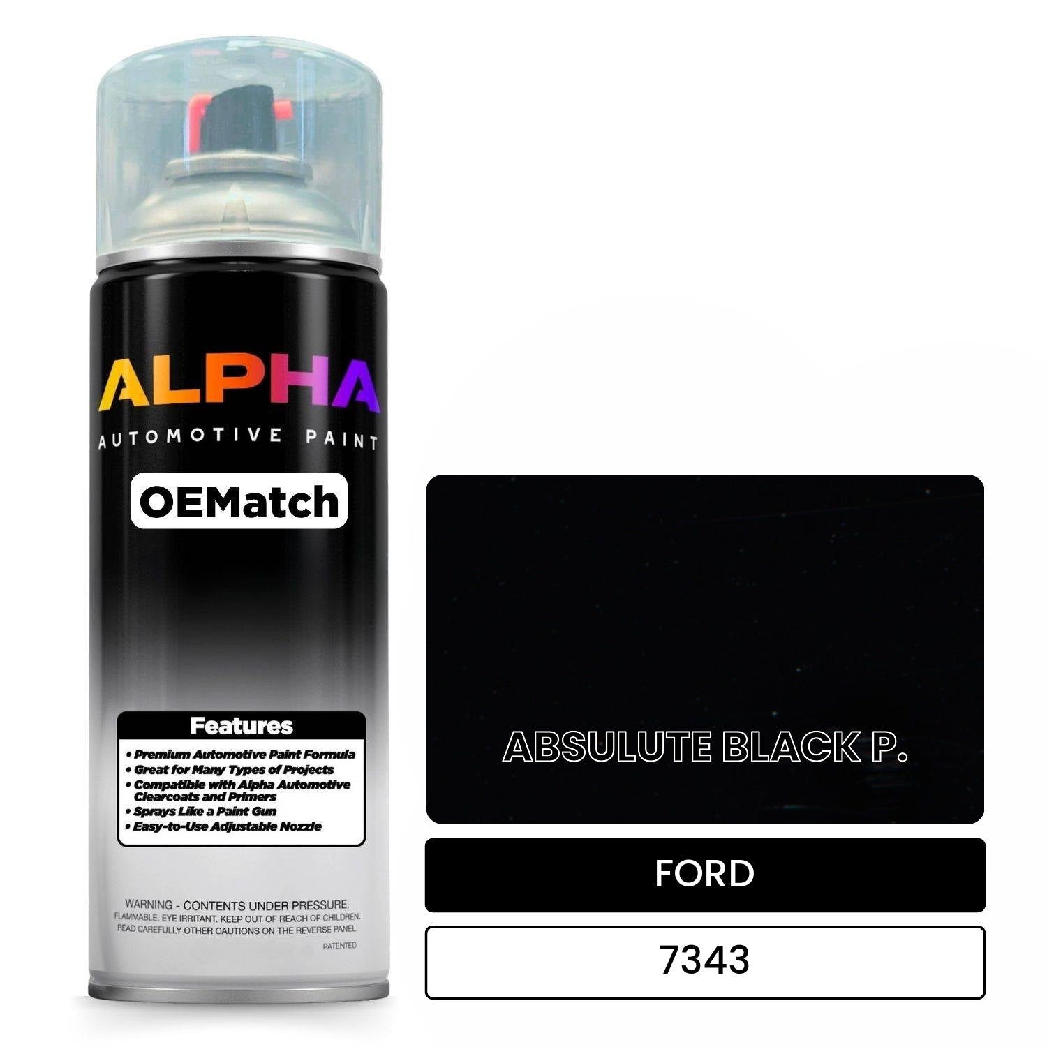 FORD ABSULUTE BLACK P. 7343 OEMatch Spraycan