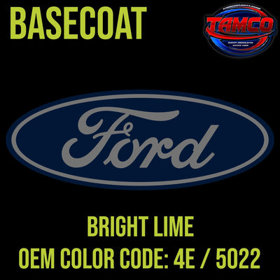 Ford Bright Lime | 4E / 5022 | 1971-1976 | OEM Basecoat - The Spray Source - Tamco Paint Manufacturing