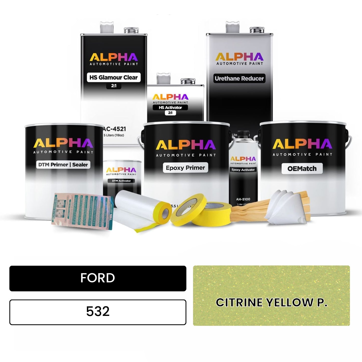FORD CITRINE YELLOW P. 532 OEMatch Vehicle Paint Kit