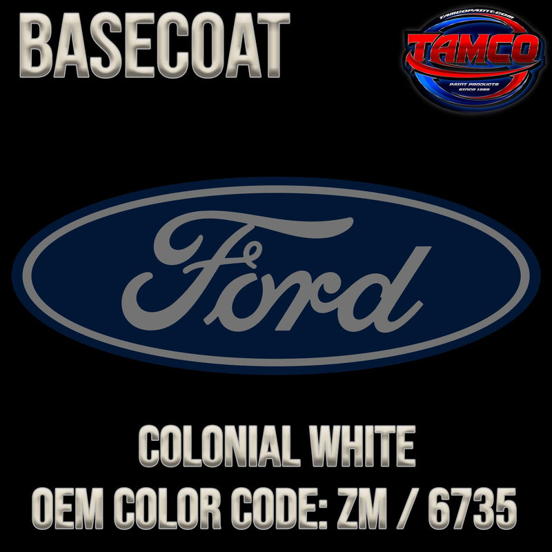 Ford Colonial White | ZM / 6735 | 1995-1998 | OEM Basecoat - The Spray Source - Tamco Paint Manufacturing
