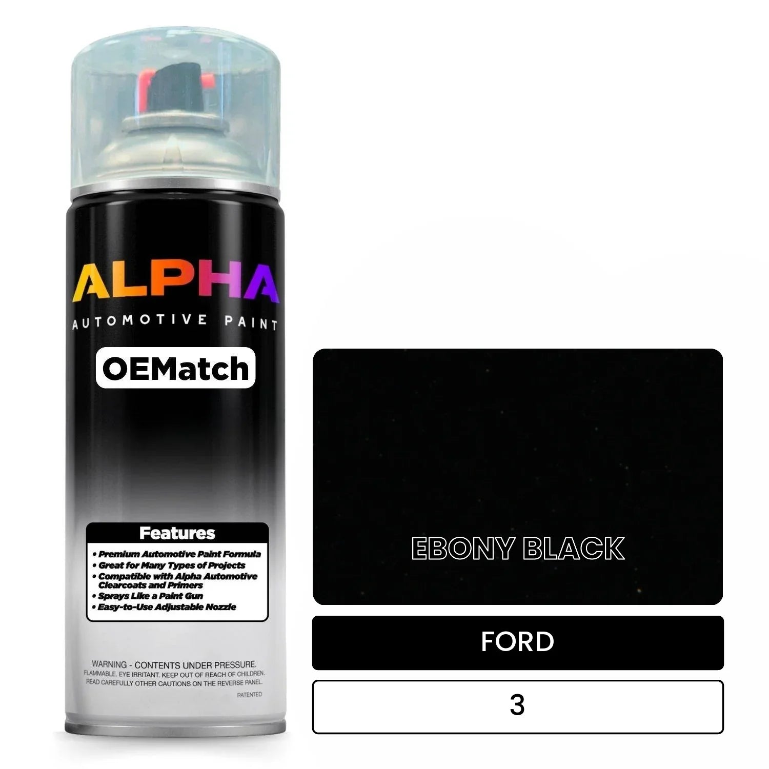 FORD EBONY BLACK 3 OEMatch Spraycan