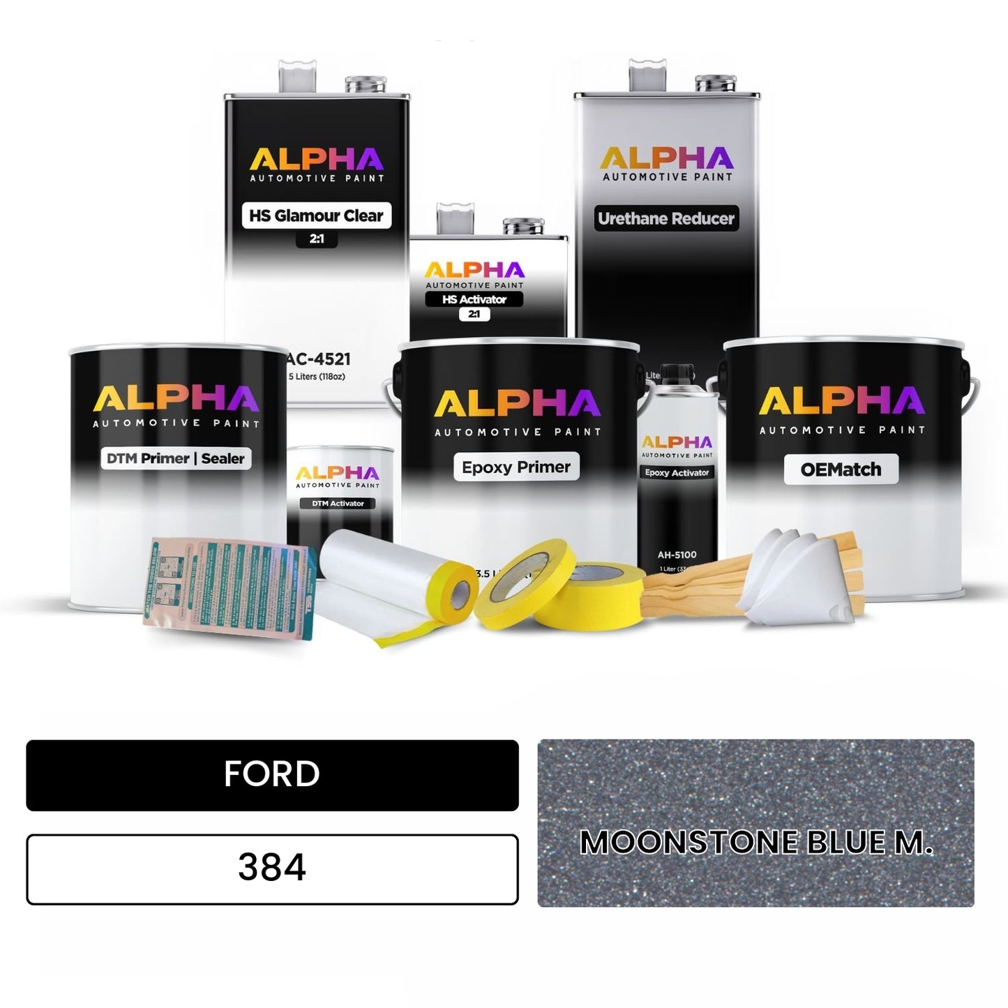 FORD MOONSTONE BLUE M. 384 OEMatch Vehicle Paint Kit