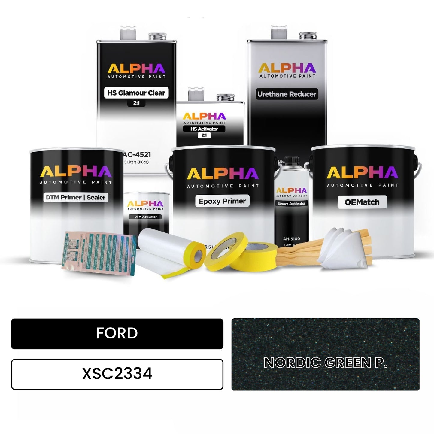 FORD NORDIC GREEN P. XSC2334 OEMatch Vehicle Paint Kit