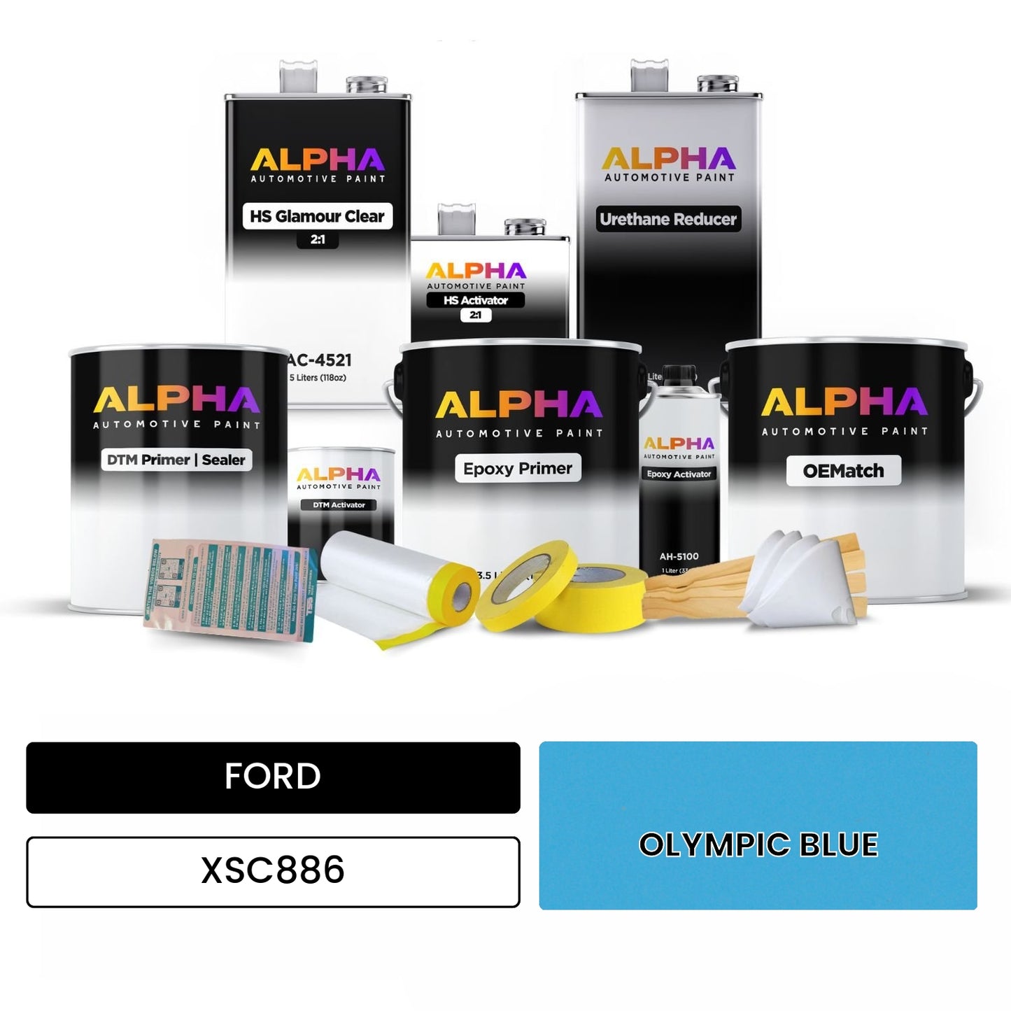 FORD OLYMPIC BLUE XSC886 OEMatch Vehicle Paint Kit