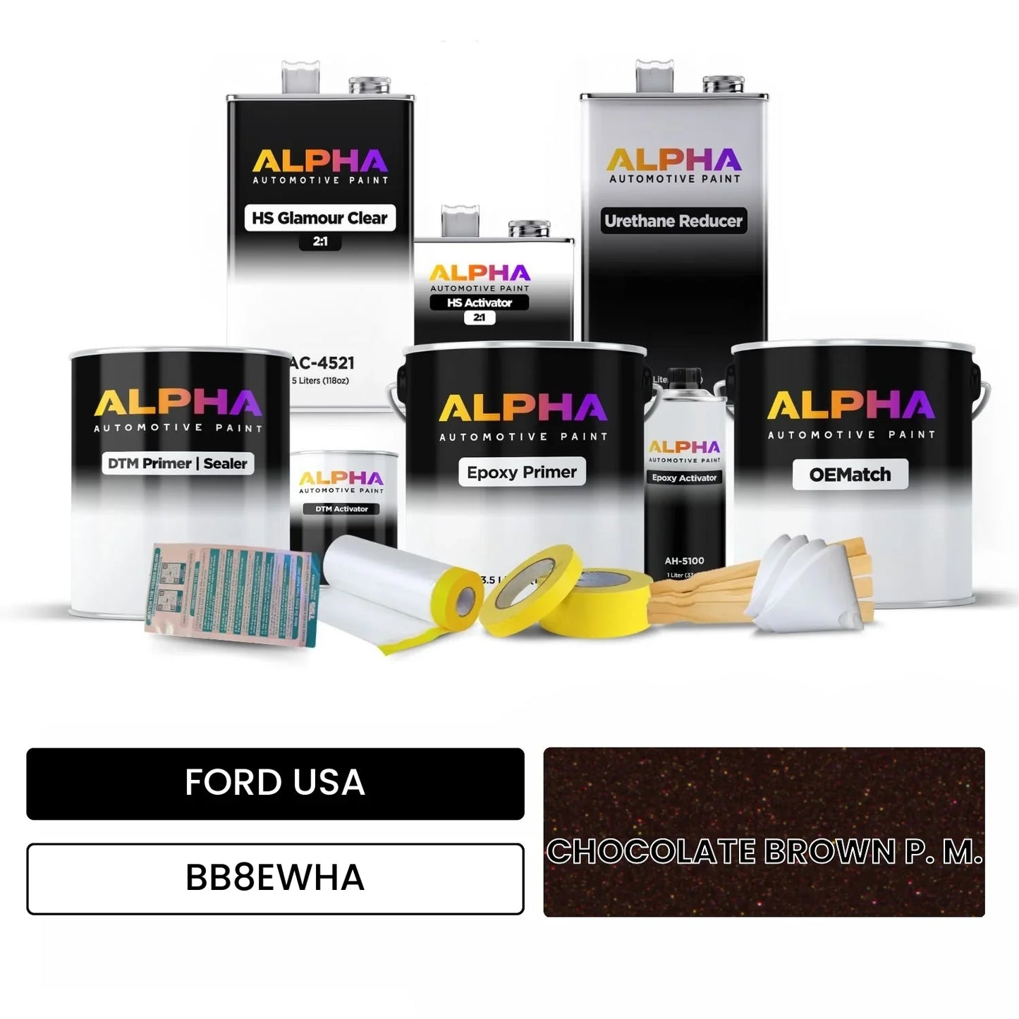FORD USA CHOCOLATE BROWN P. M. BB8EWHA OEMatch Vehicle Paint Kit
