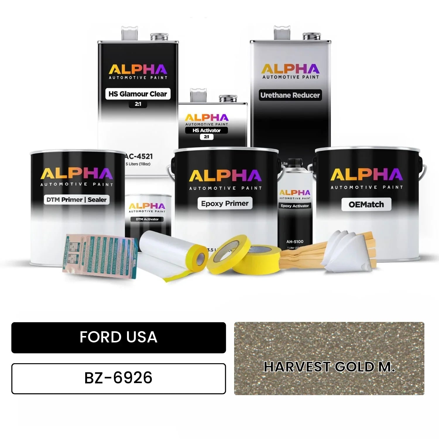 FORD USA HARVEST GOLD M. BZ-6926 OEMatch Vehicle Paint Kit