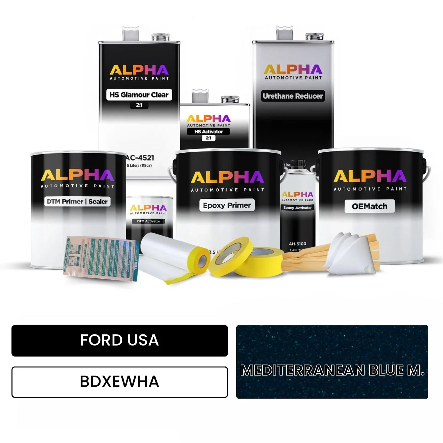 FORD USA MEDITERRANEAN BLUE M. BDXEWHA OEMatch Vehicle Paint Kit