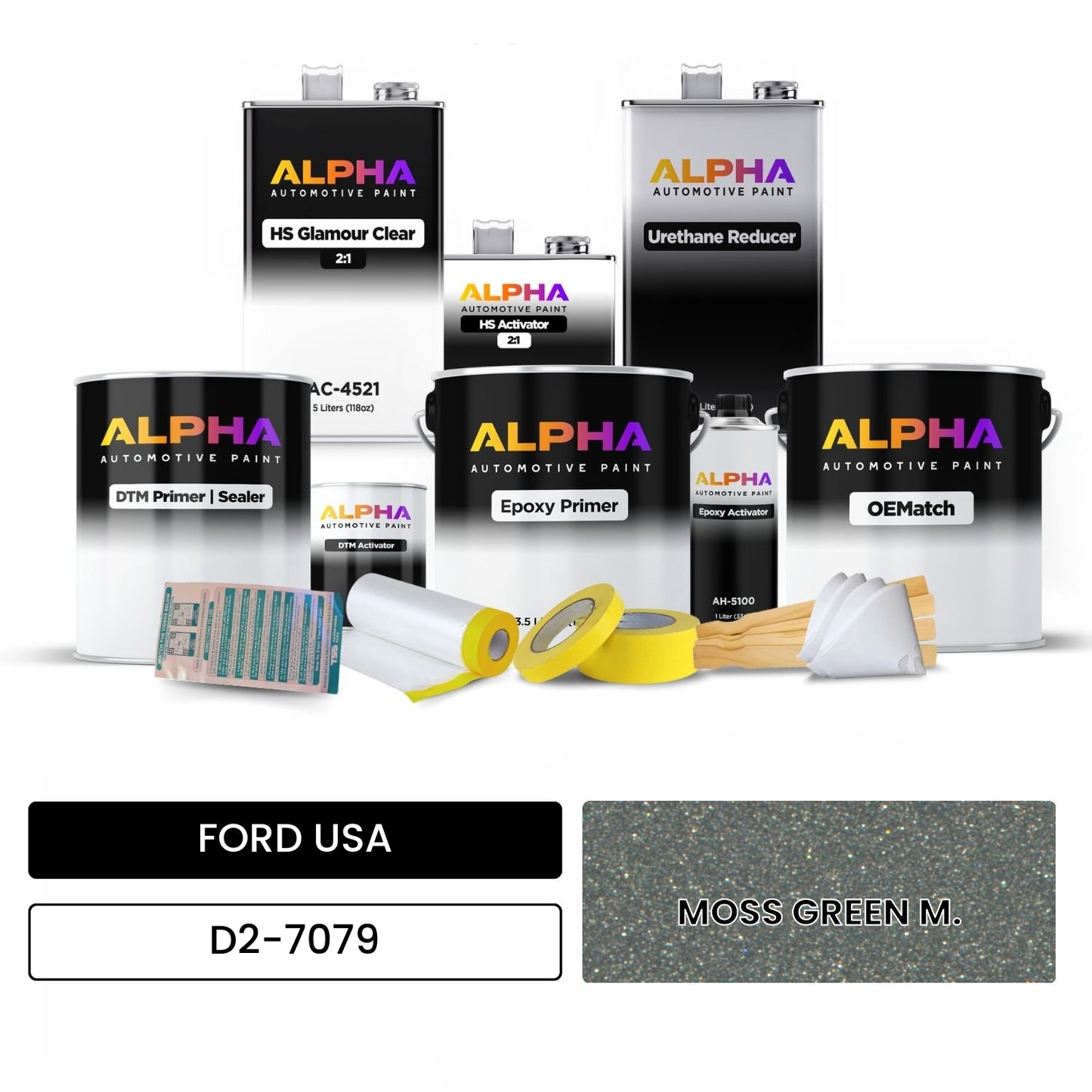 FORD USA MOSS GREEN M. D2-7079 OEMatch Vehicle Paint Kit