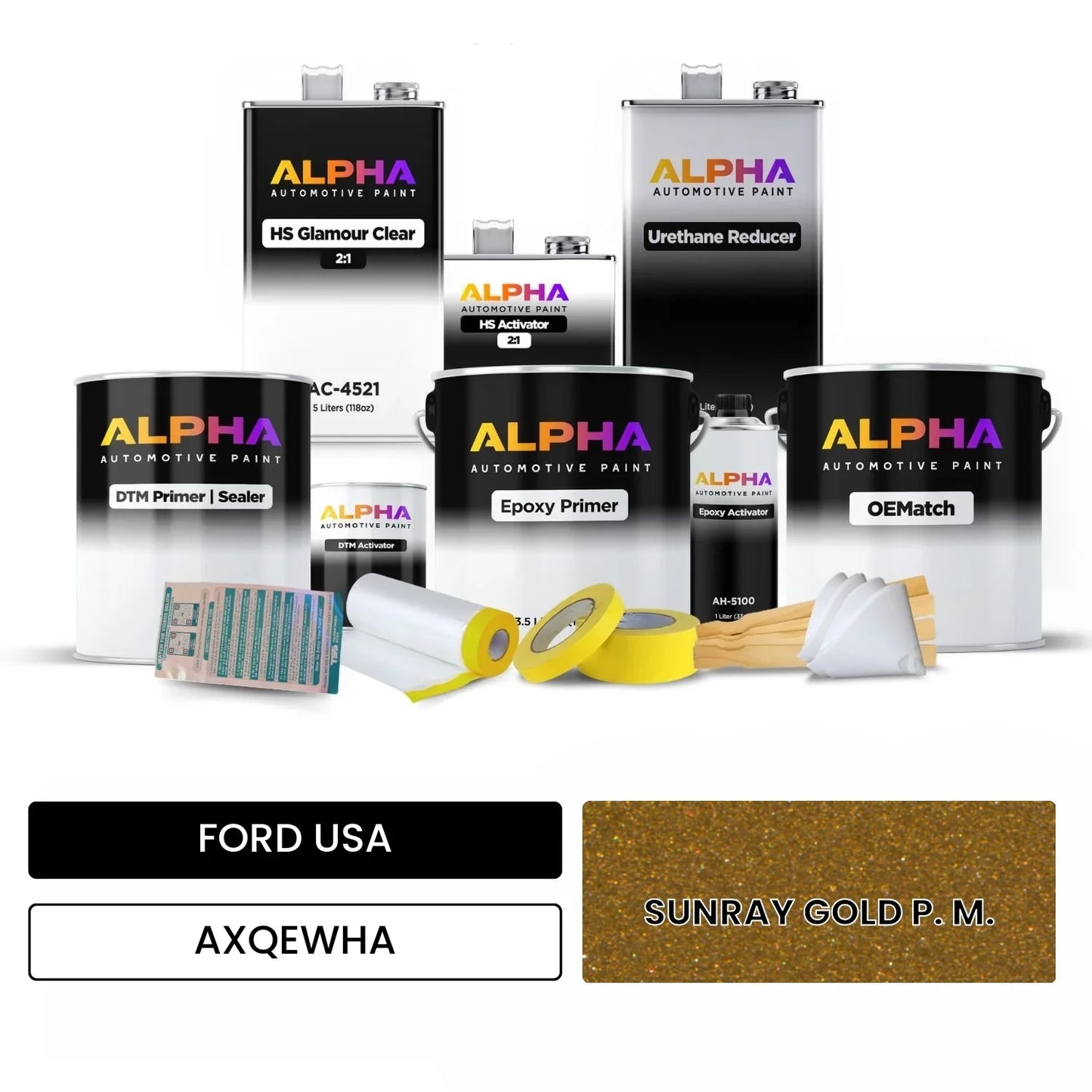 FORD USA SUNRAY GOLD P. M. AXQEWHA OEMatch Vehicle Paint Kit