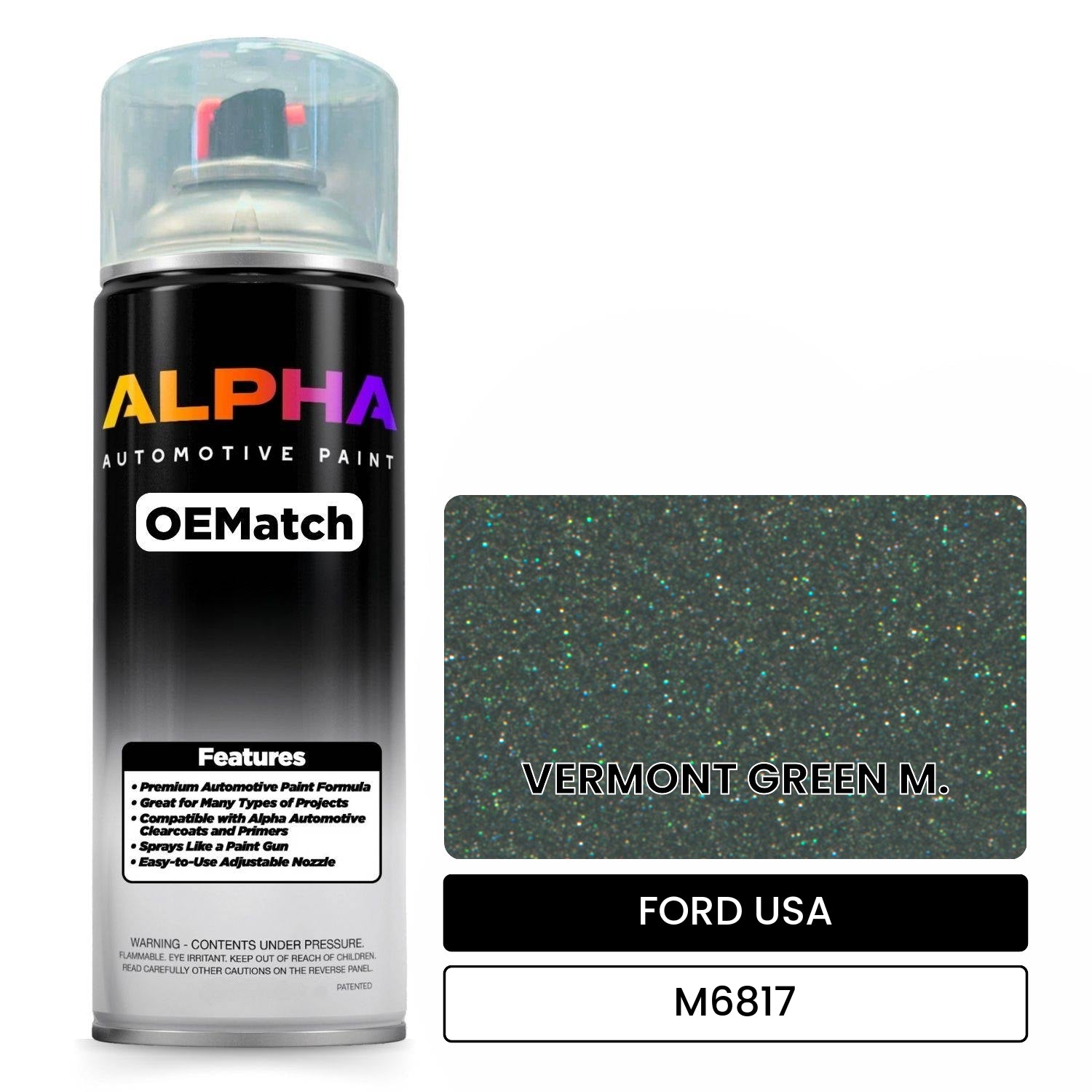 FORD USA VERMONT GREEN M. M6817 OEMatch Spraycan