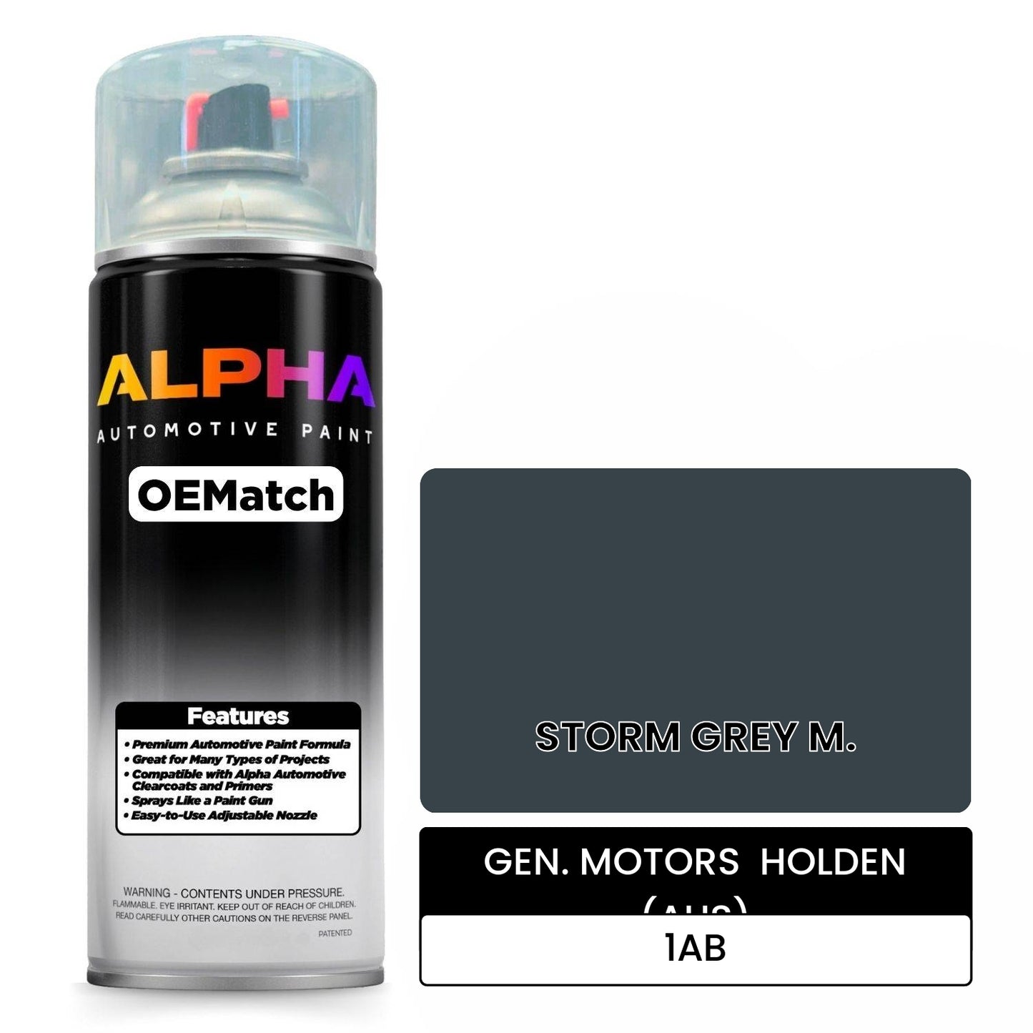 GEN. MOTORS  HOLDEN (AUS) STORM GREY M. 1AB OEMatch Spraycan