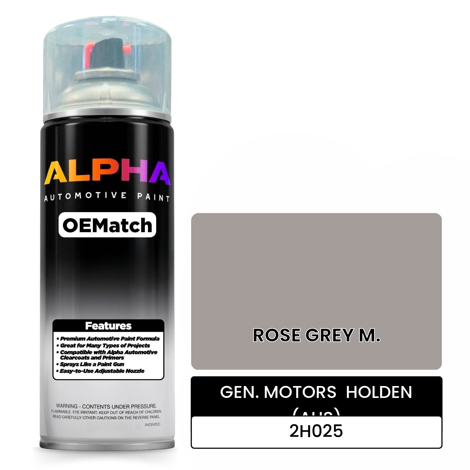 GEN. MOTORS  HOLDEN (AUS) ROSE GREY M. 2H025 OEMatch Spraycan