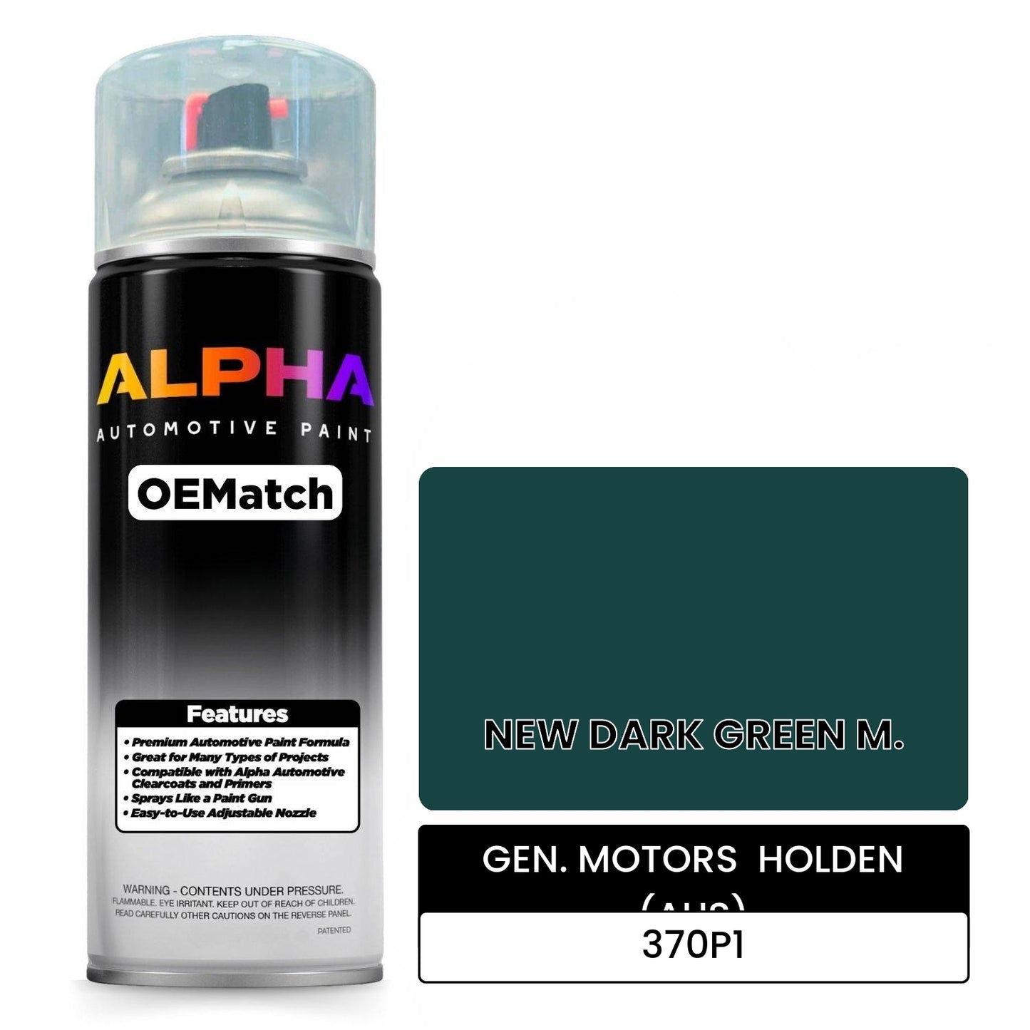 GEN. MOTORS  HOLDEN (AUS) NEW DARK GREEN M. 370P1 OEMatch Spraycan