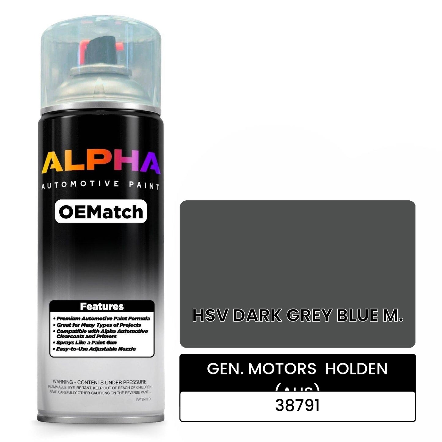 GEN. MOTORS  HOLDEN (AUS) HSV DARK GREY BLUE M. 38791 OEMatch Spraycan