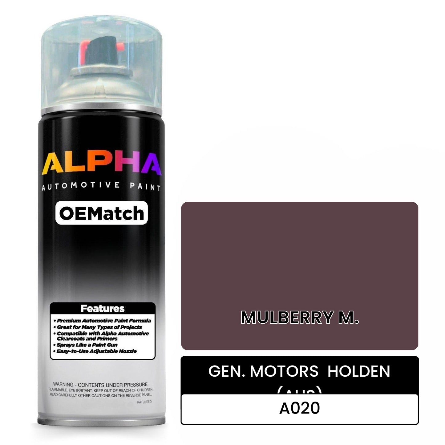 GEN. MOTORS  HOLDEN (AUS) MULBERRY M. A020 OEMatch Spraycan