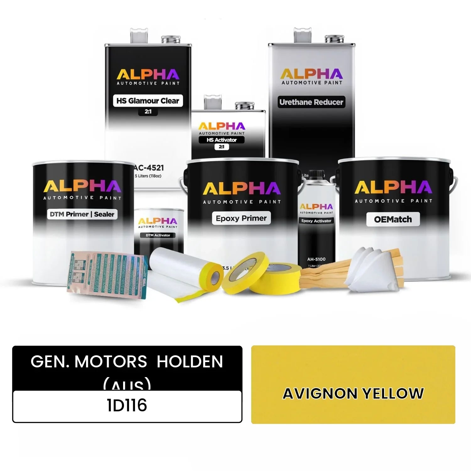 GEN. MOTORS  HOLDEN (AUS) AVIGNON YELLOW 1D116 OEMatch Vehicle Paint Kit