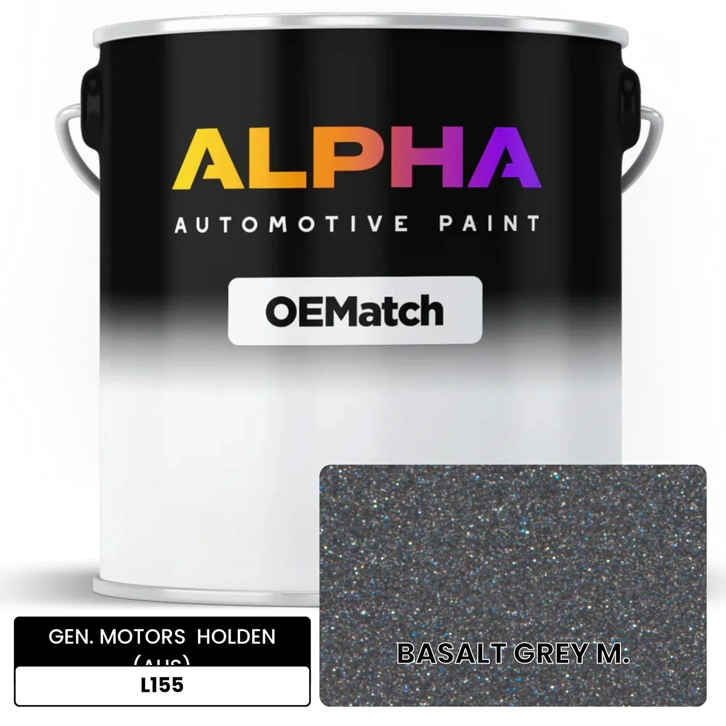 GEN. MOTORS  HOLDEN (AUS) BASALT GREY M. L155 OEMatch Basecoat