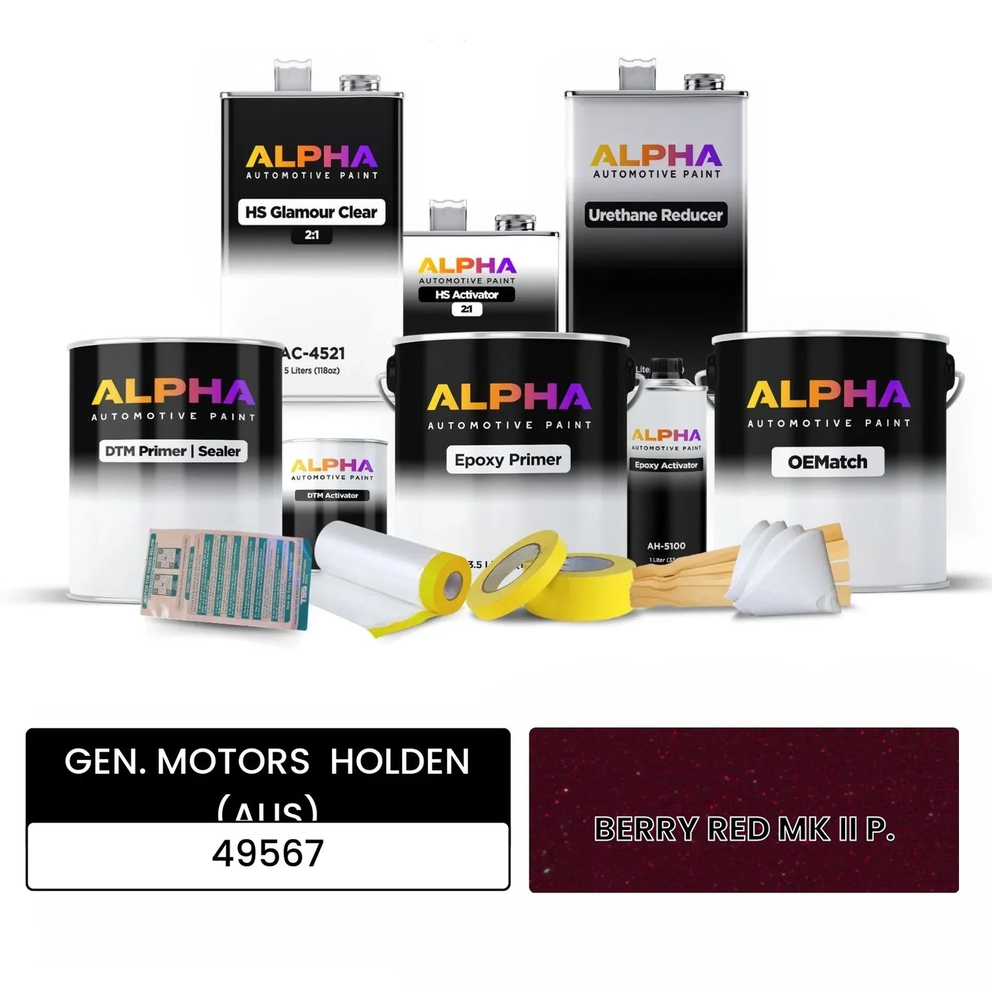 GEN. MOTORS  HOLDEN (AUS) BERRY RED MK II P. 49567 OEMatch Vehicle Paint Kit