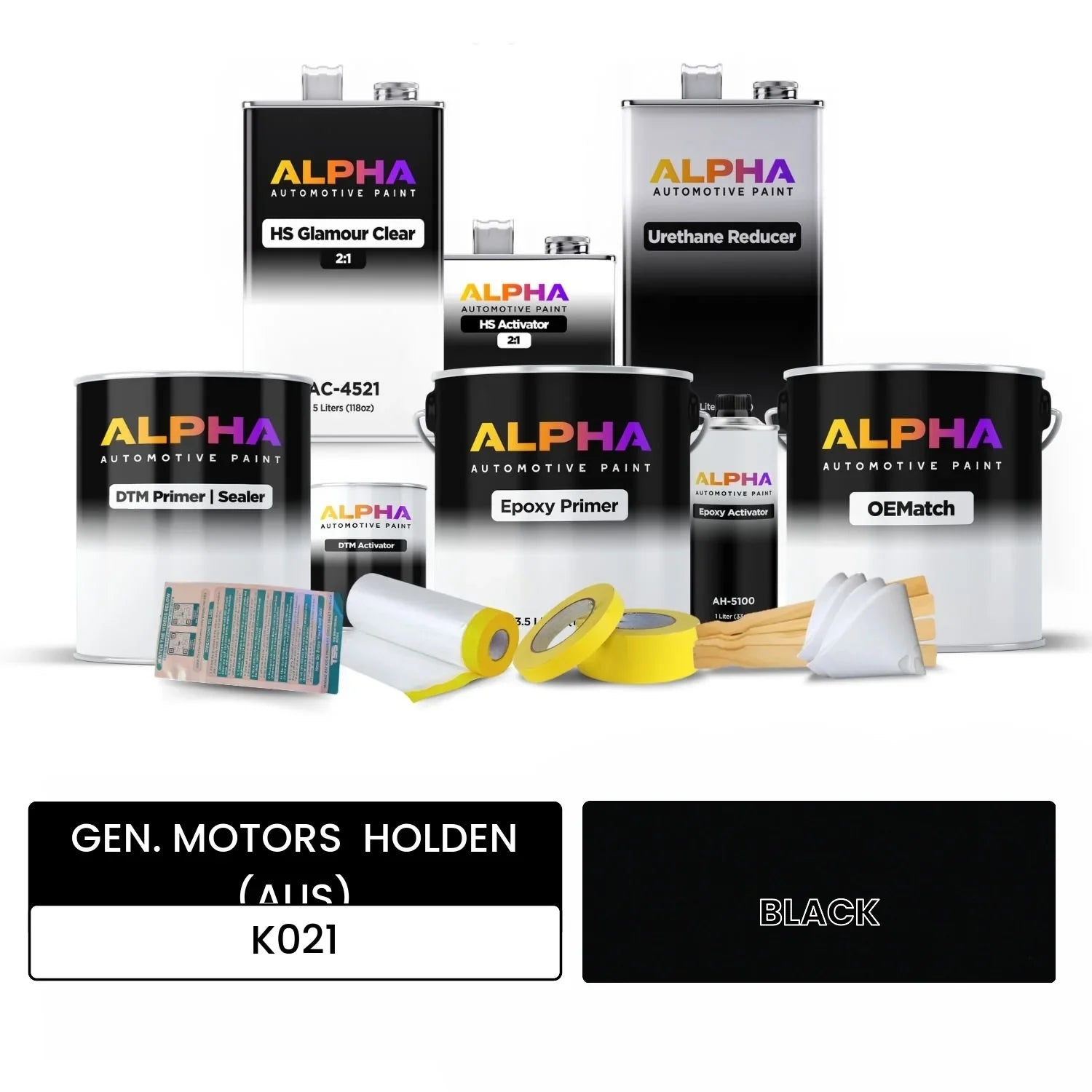 GEN. MOTORS  HOLDEN (AUS) BLACK K021 OEMatch Vehicle Paint Kit