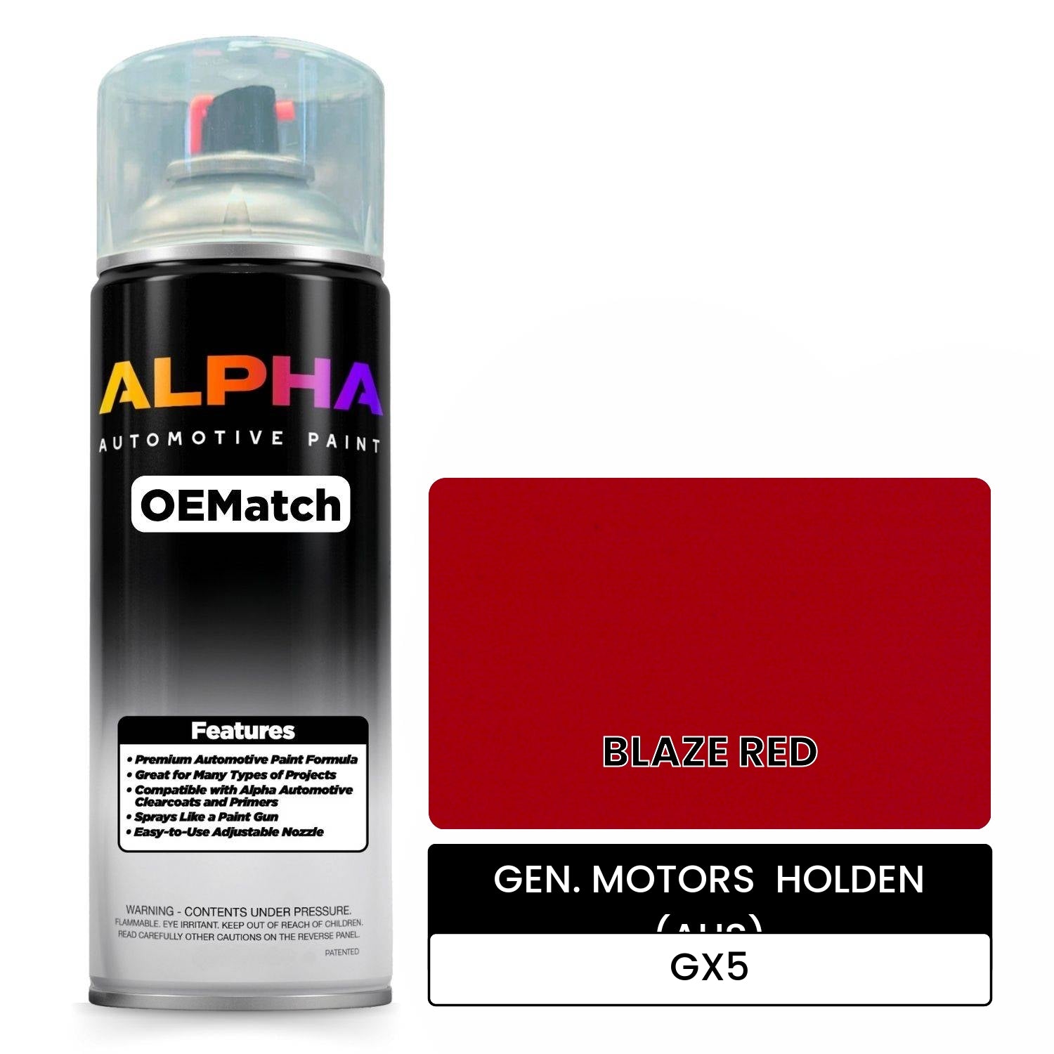 GEN. MOTORS  HOLDEN (AUS) BLAZE RED GX5 OEMatch Spraycan