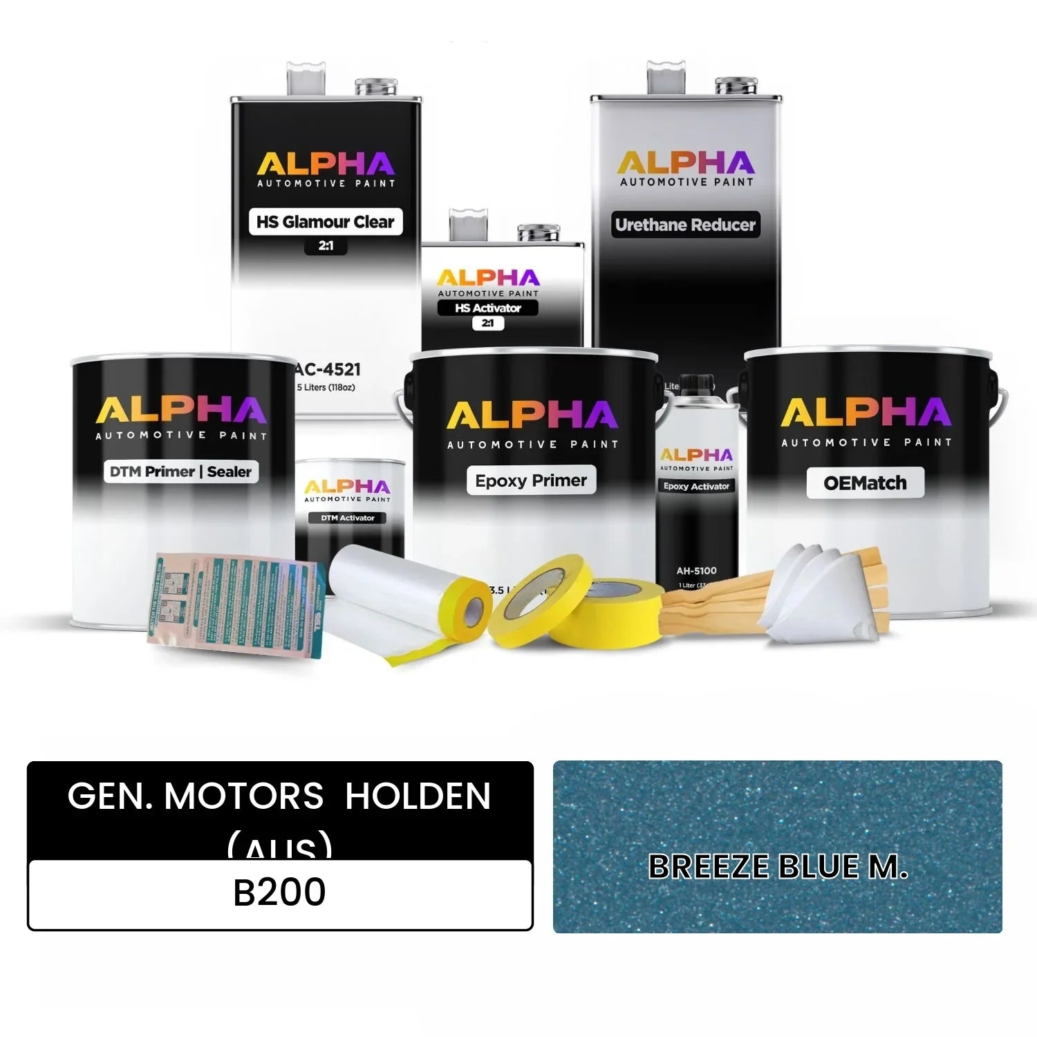 GEN. MOTORS  HOLDEN (AUS) BREEZE BLUE M. B200 OEMatch Vehicle Paint Kit