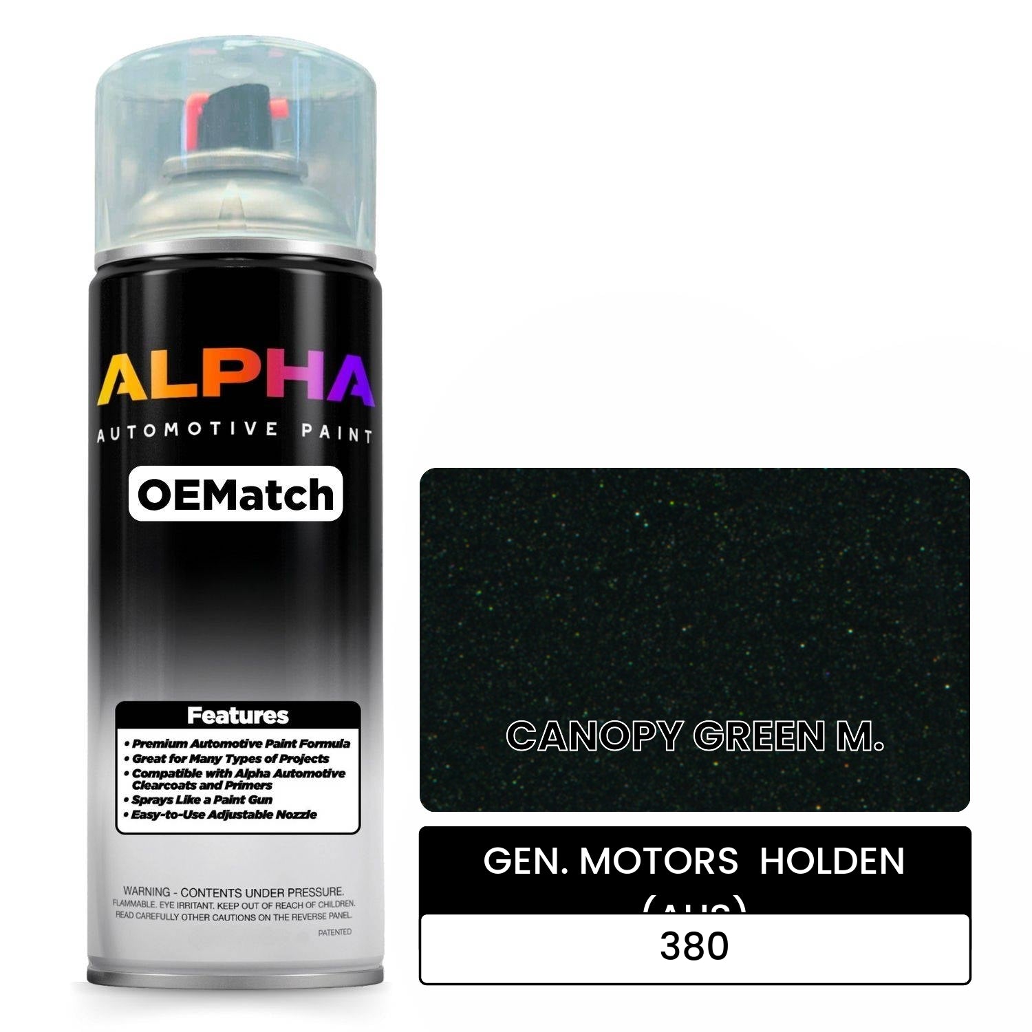 GEN. MOTORS  HOLDEN (AUS) CANOPY GREEN M. 380 OEMatch Spraycan