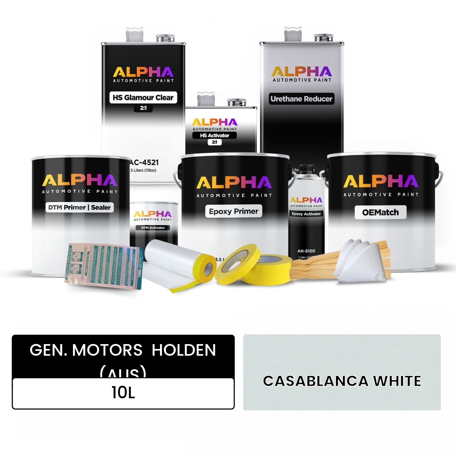 GEN. MOTORS  HOLDEN (AUS) CASABLANCA WHITE 10L OEMatch Vehicle Paint Kit