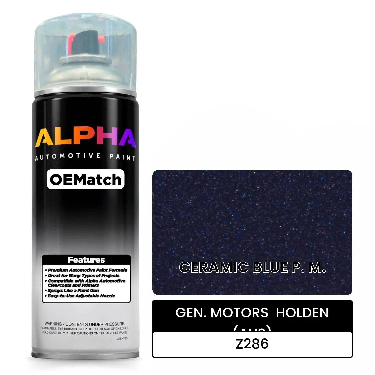 GEN. MOTORS  HOLDEN (AUS) CERAMIC BLUE P. M. Z286 OEMatch Spraycan