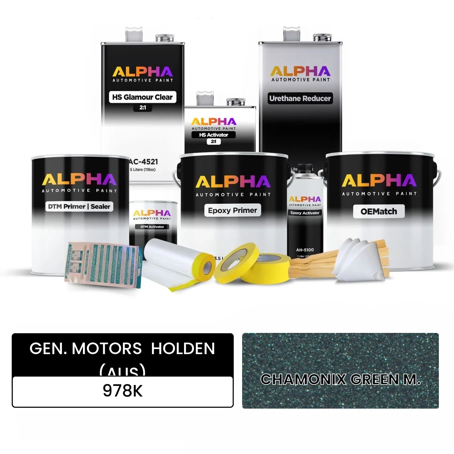 GEN. MOTORS  HOLDEN (AUS) CHAMONIX GREEN M. 978K OEMatch Vehicle Paint Kit