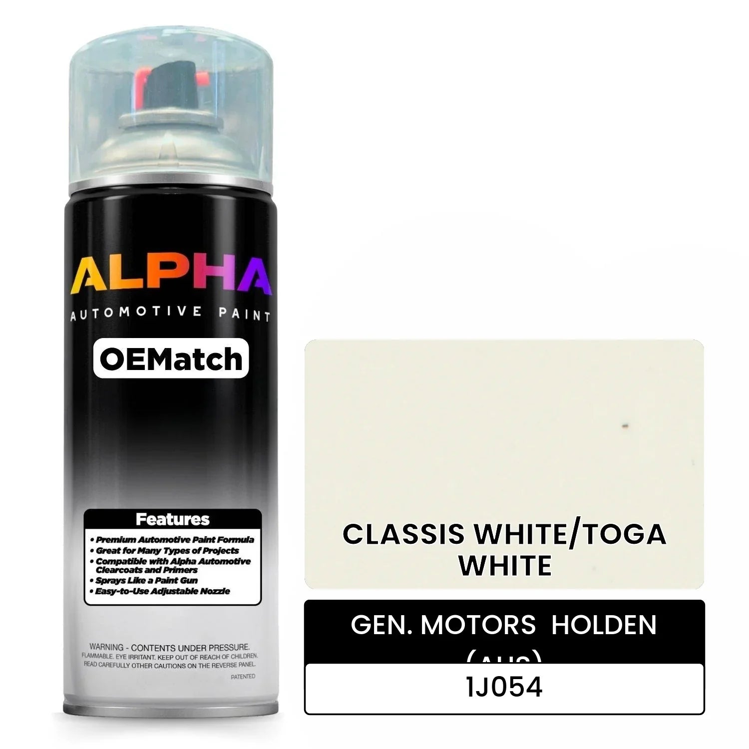 GEN. MOTORS  HOLDEN (AUS) CLASSIS WHITE/TOGA WHITE 1J054 OEMatch Spraycan