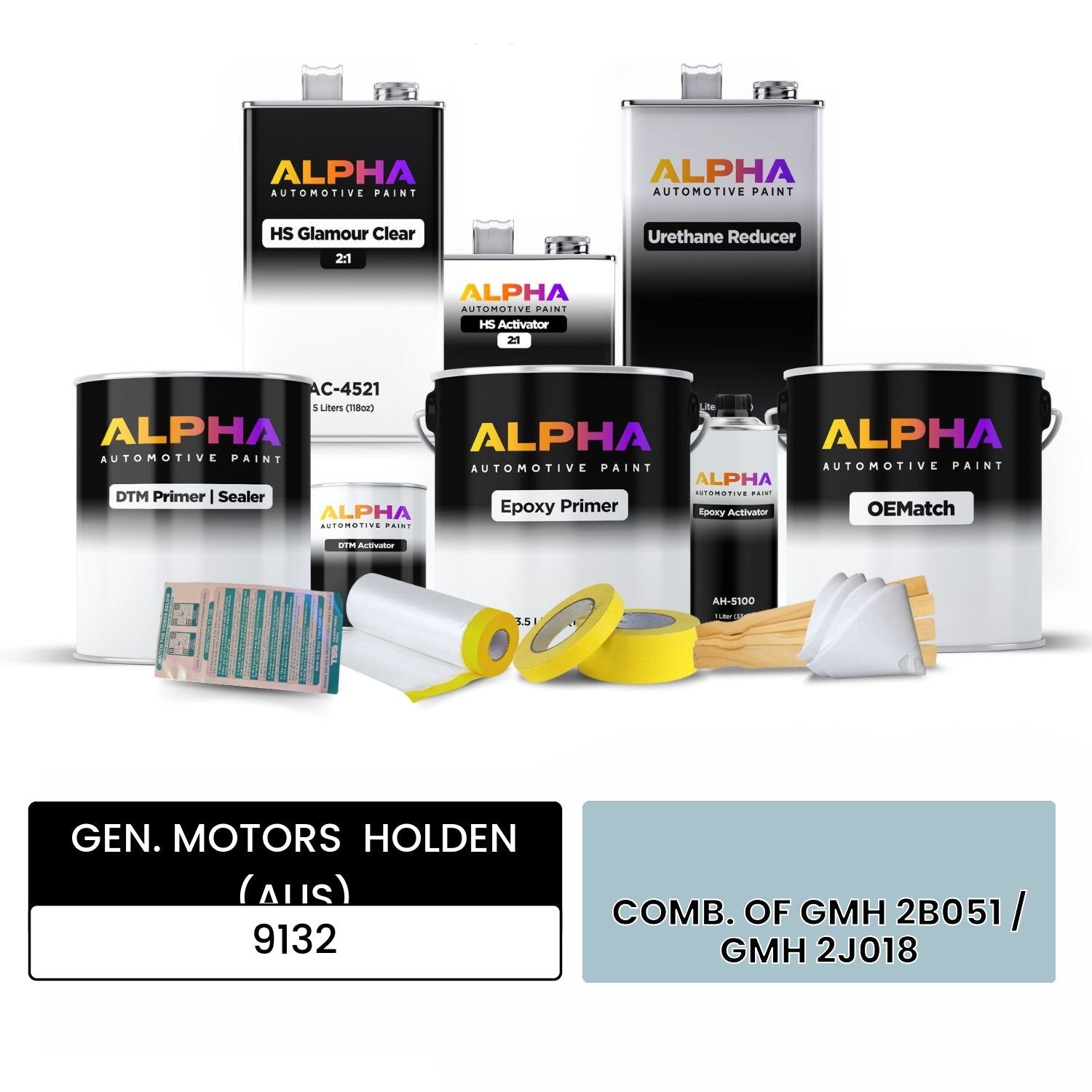 GEN. MOTORS  HOLDEN (AUS) COMB. OF GMH 2B051 / GMH 2J018 9132 OEMatch Vehicle Paint Kit