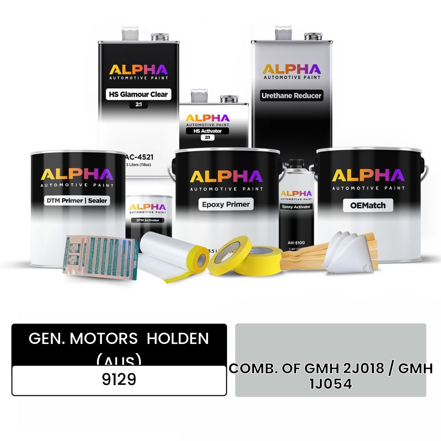 GEN. MOTORS  HOLDEN (AUS) COMB. OF GMH 2J018 / GMH 1J054 9129 OEMatch Vehicle Paint Kit