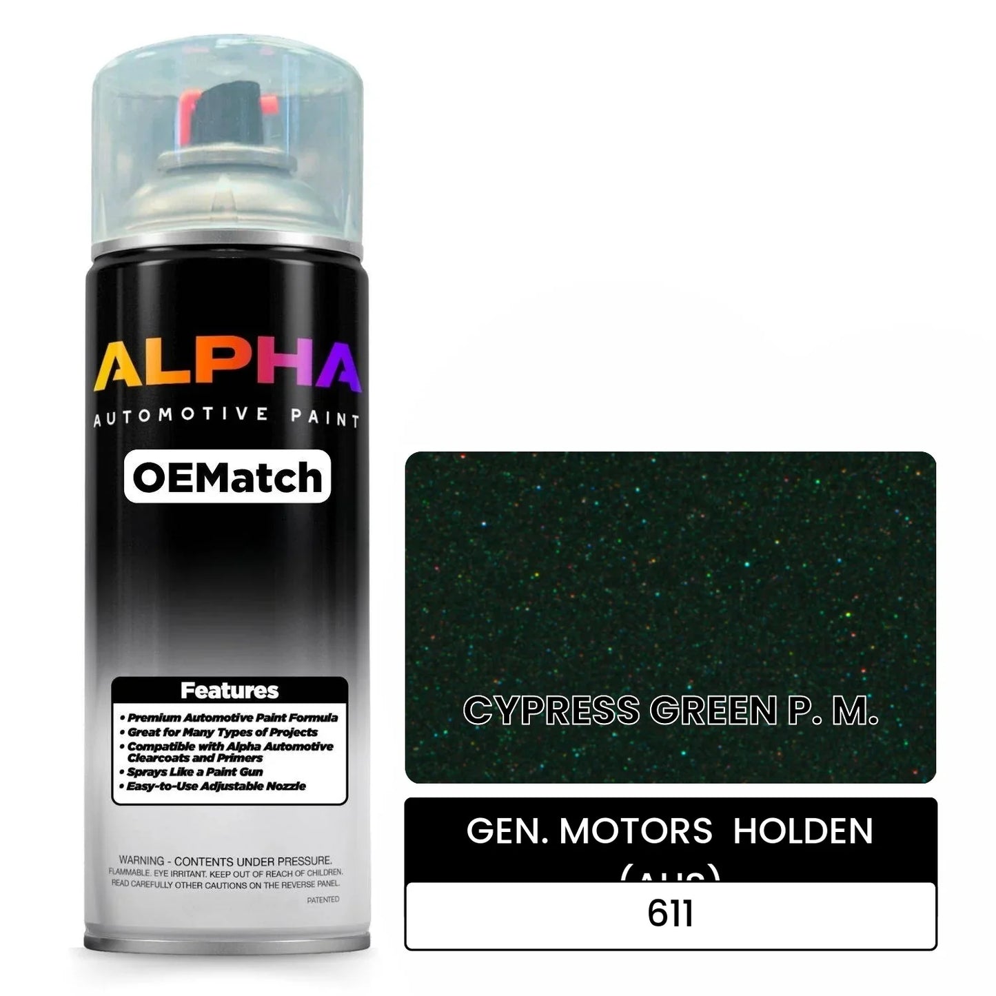 GEN. MOTORS  HOLDEN (AUS) CYPRESS GREEN P. M. 611 OEMatch Spraycan