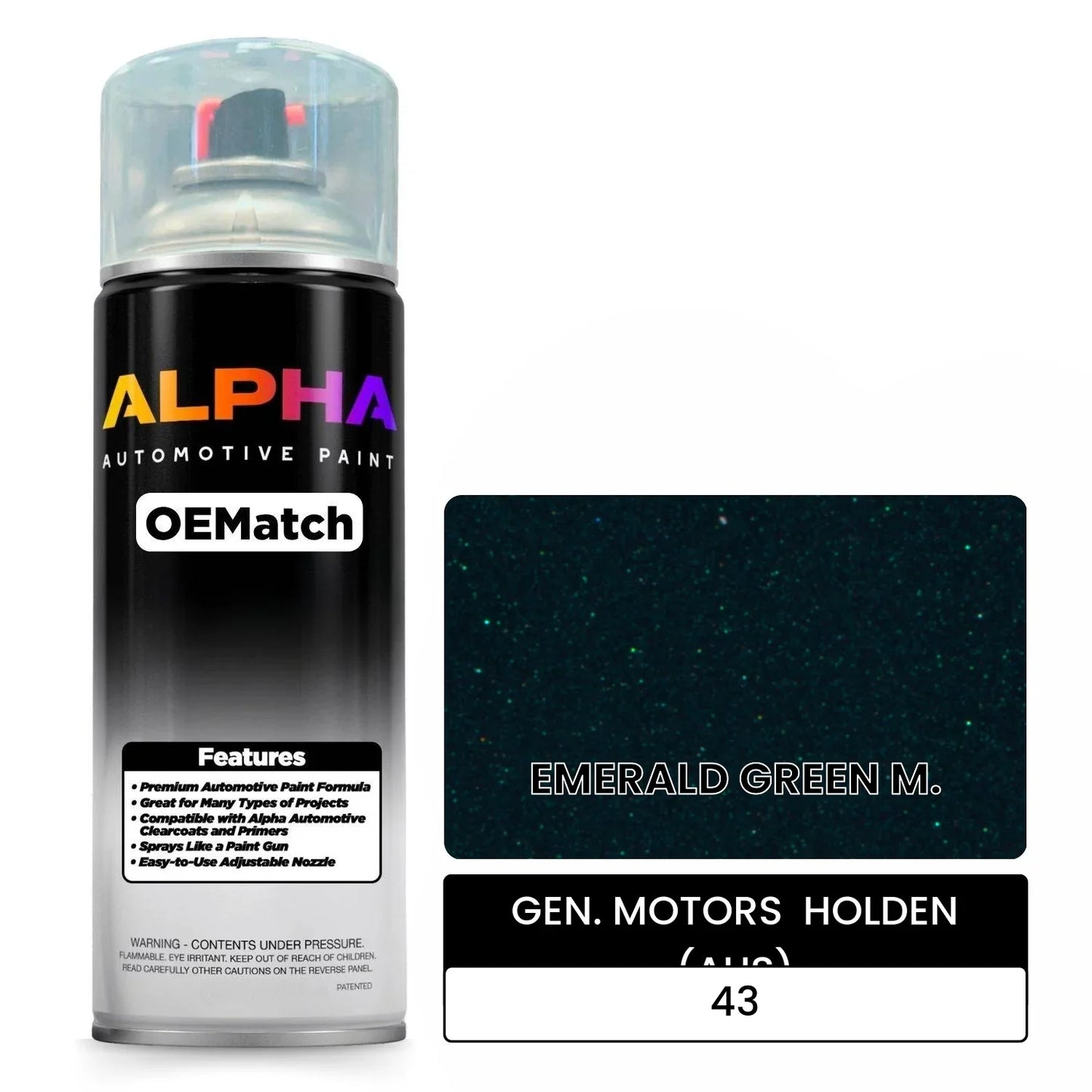 GEN. MOTORS  HOLDEN (AUS) EMERALD GREEN M. 43 OEMatch Spraycan