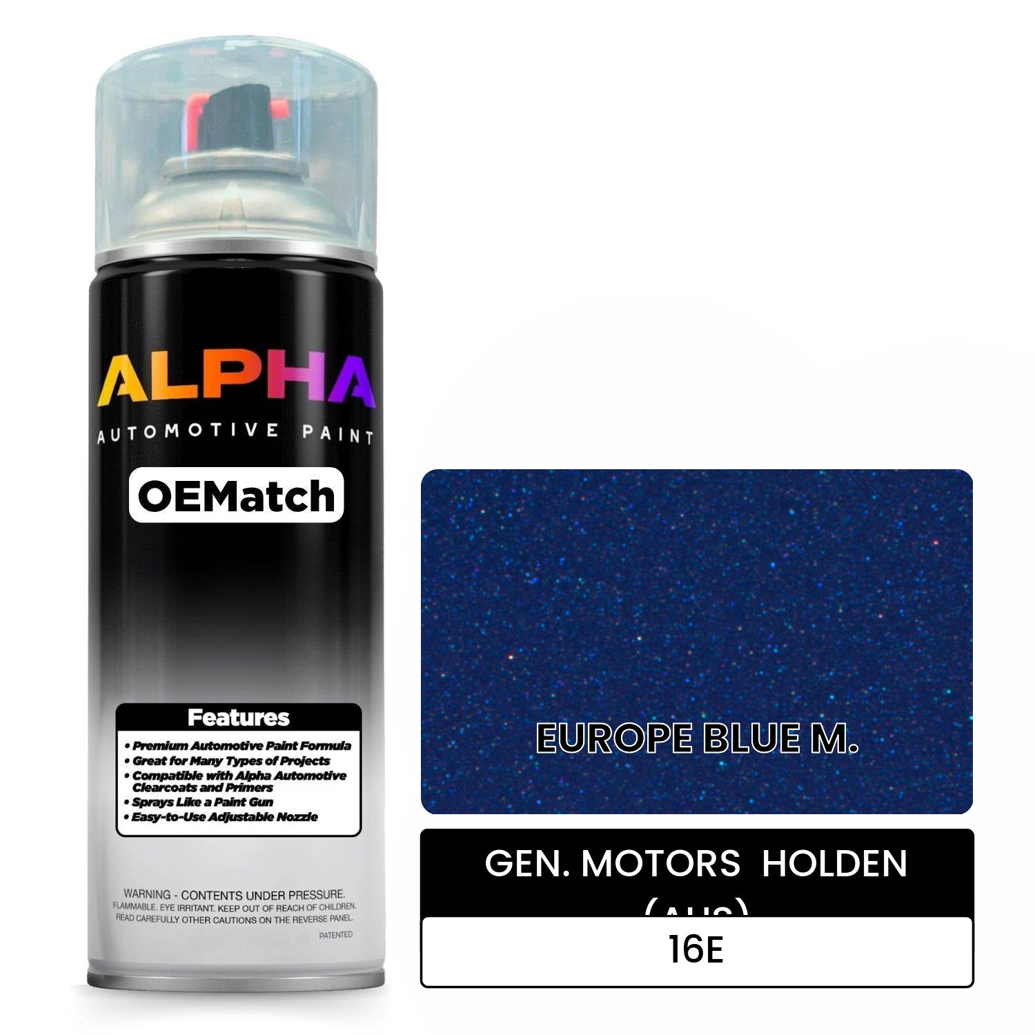 GEN. MOTORS  HOLDEN (AUS) EUROPE BLUE M. 16E OEMatch Spraycan