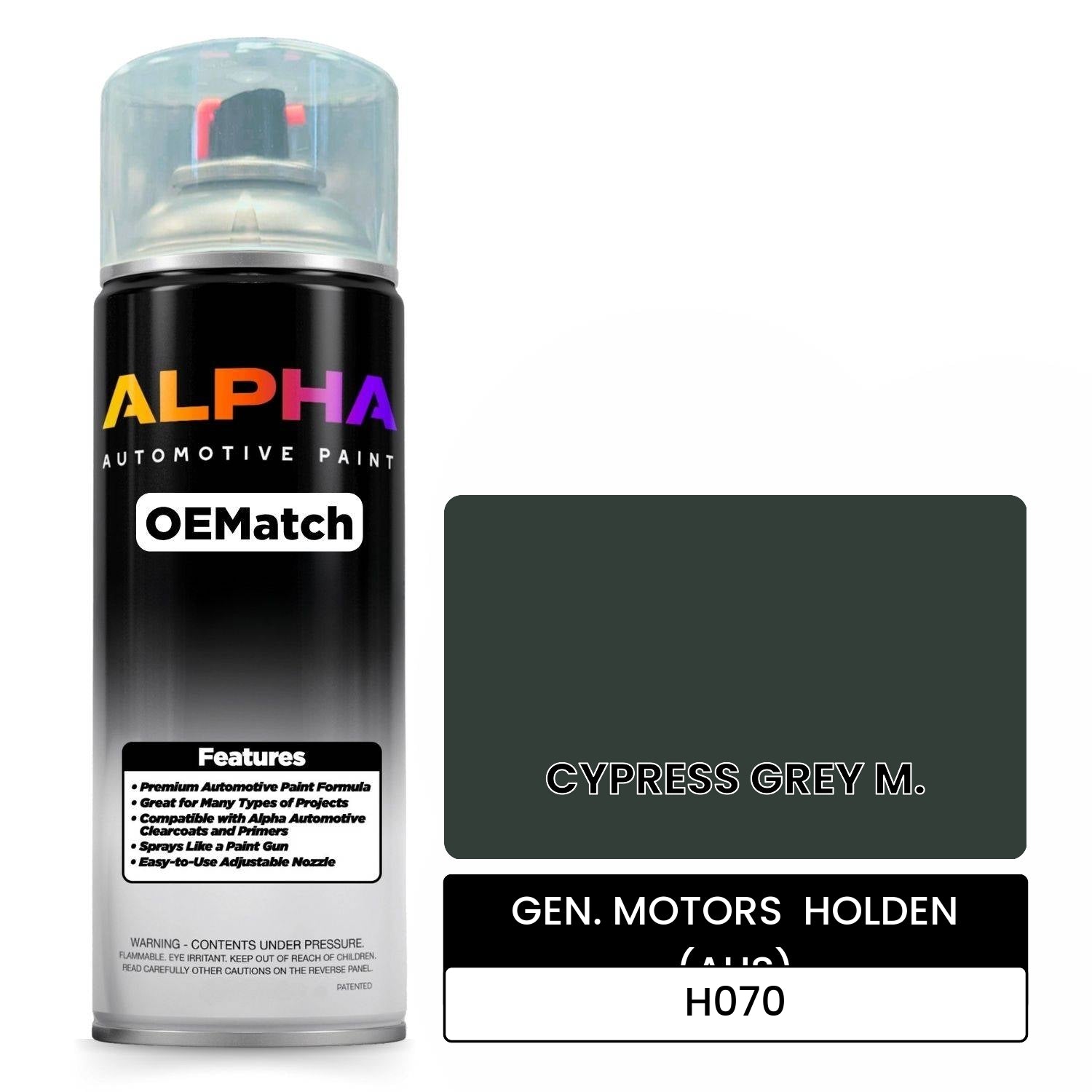 GEN. MOTORS  HOLDEN (AUS) CYPRESS GREY M. H070 OEMatch Spraycan
