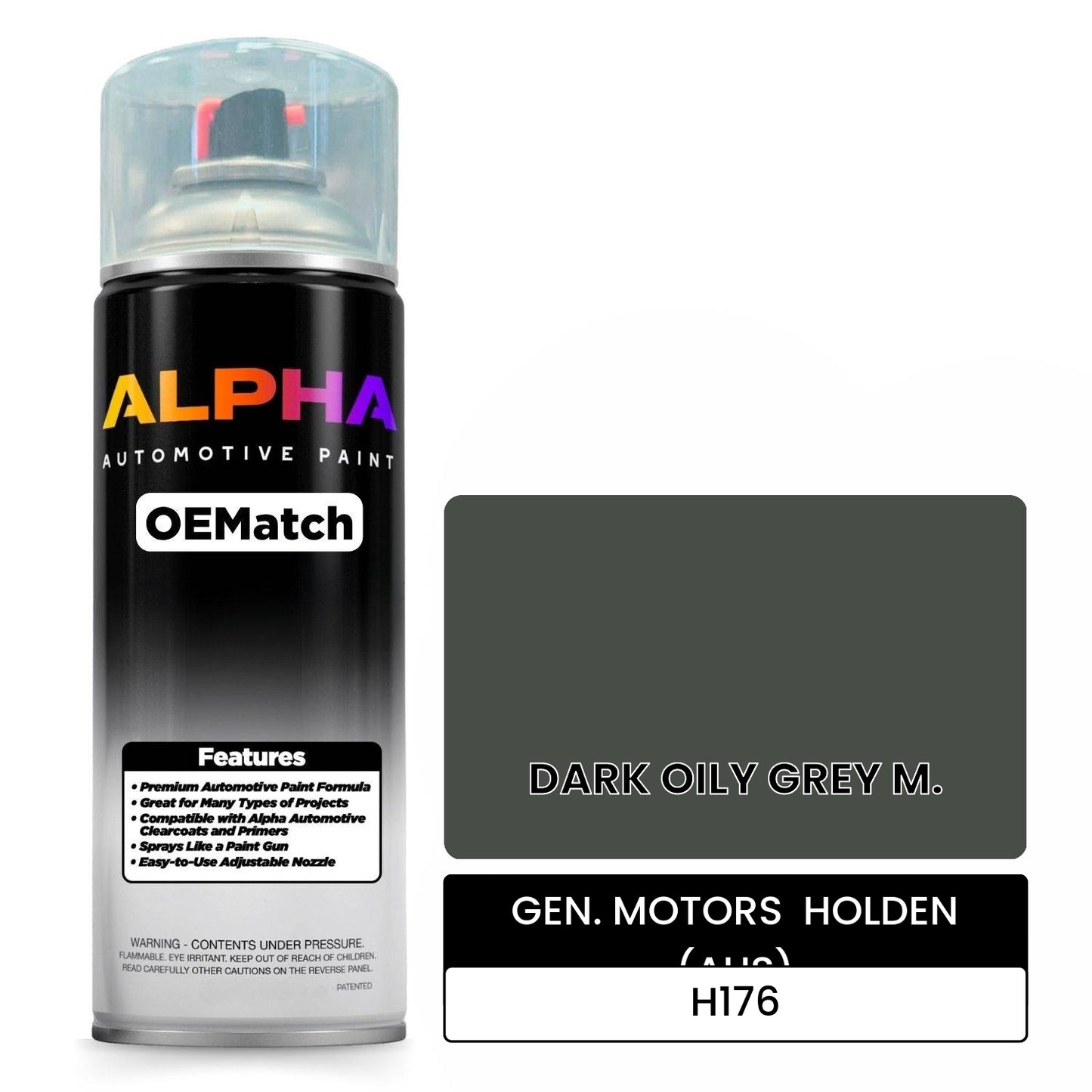 GEN. MOTORS  HOLDEN (AUS) DARK OILY GREY M. H176 OEMatch Spraycan