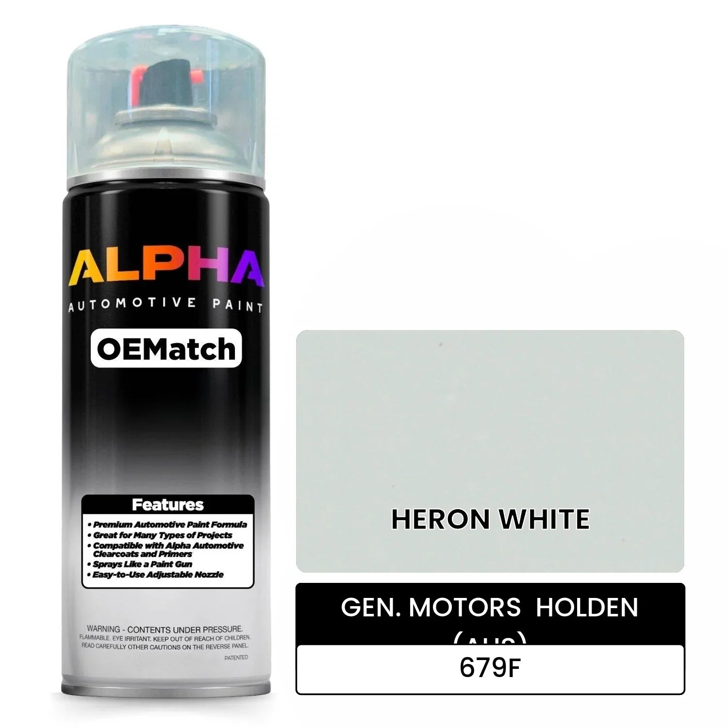 GEN. MOTORS  HOLDEN (AUS) HERON WHITE 679F OEMatch Spraycan