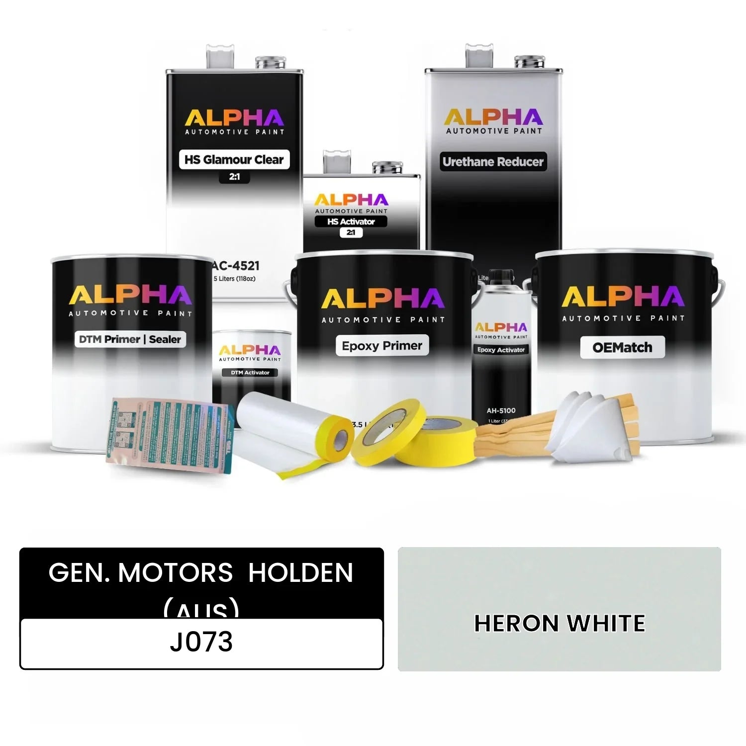 GEN. MOTORS  HOLDEN (AUS) HERON WHITE J073 OEMatch Vehicle Paint Kit