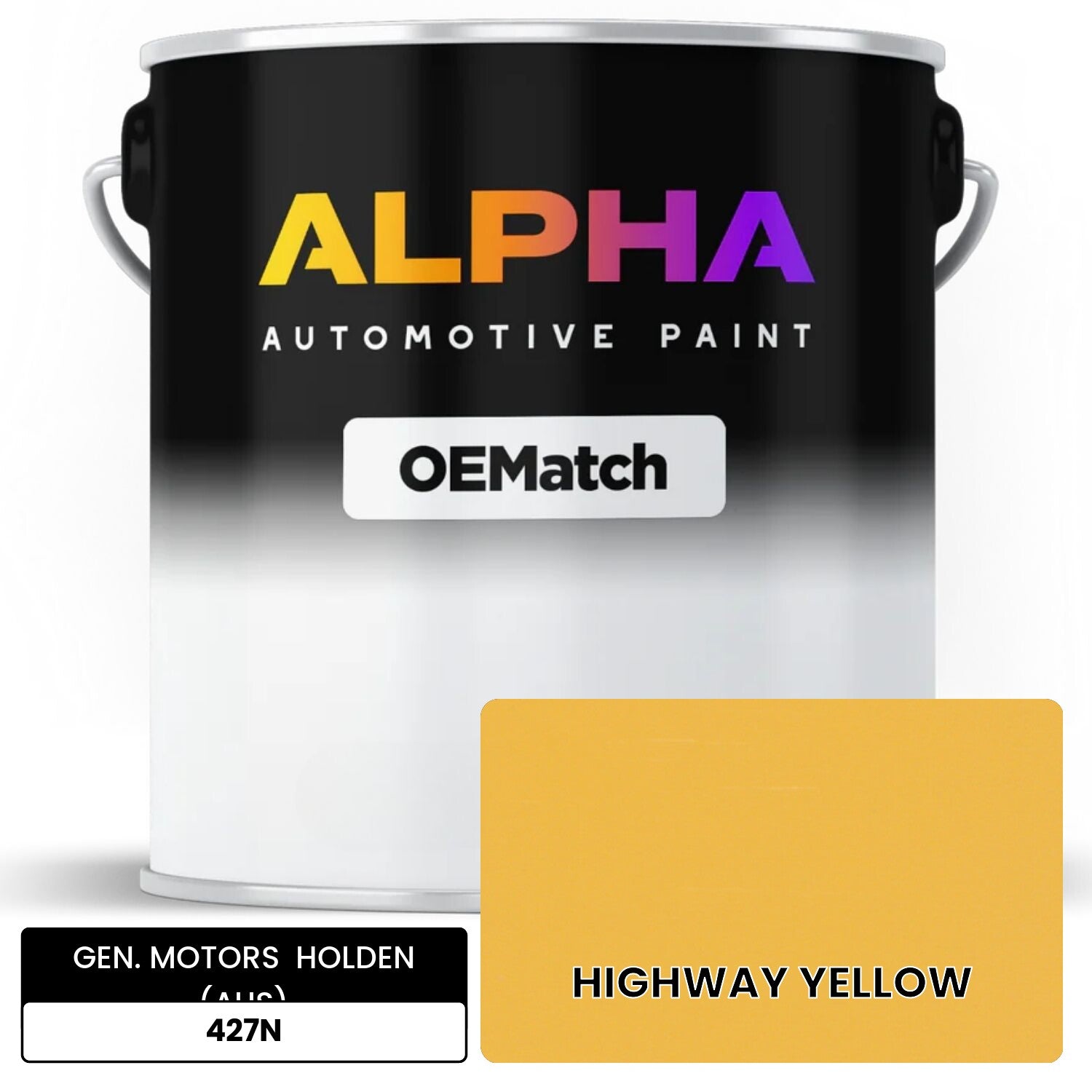 GEN. MOTORS  HOLDEN (AUS) HIGHWAY YELLOW 427N OEMatch Basecoat