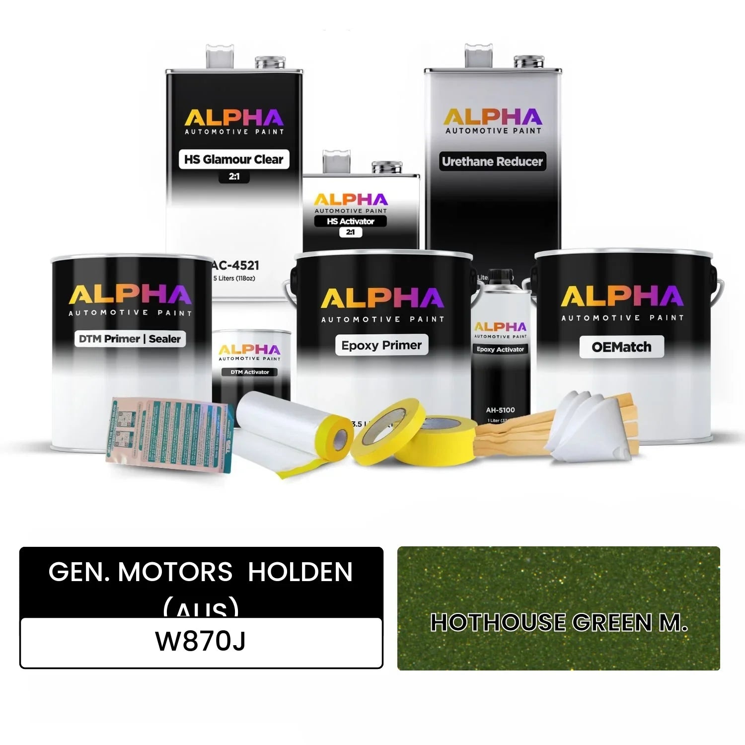 GEN. MOTORS  HOLDEN (AUS) HOTHOUSE GREEN M. W870J OEMatch Vehicle Paint Kit